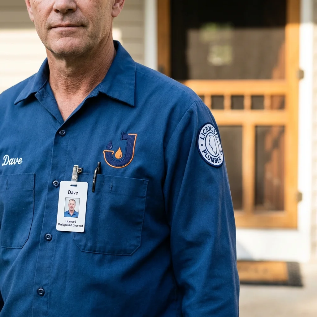 Licensed plumber showing ID badge in Greenwood Lake, NY