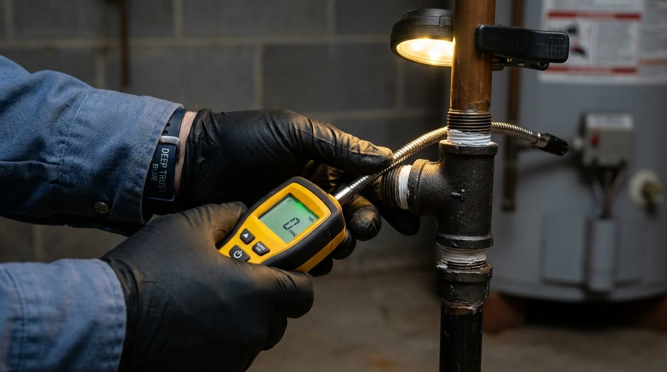 Gas leak detection with electronic sniffer by Johns Plumbing LLC in Greenwood Lake