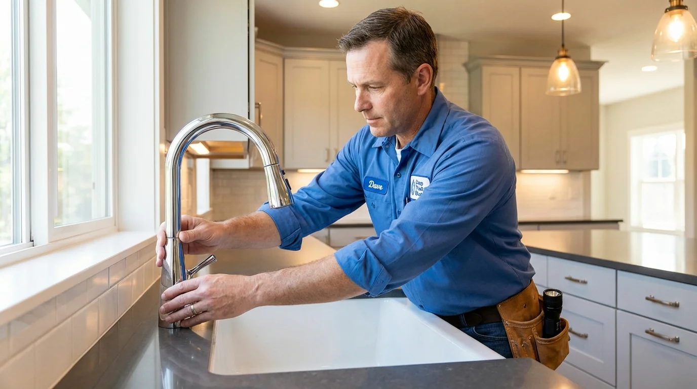 Kitchen faucet installation by Johns Plumbing LLC in Greenwood Lake