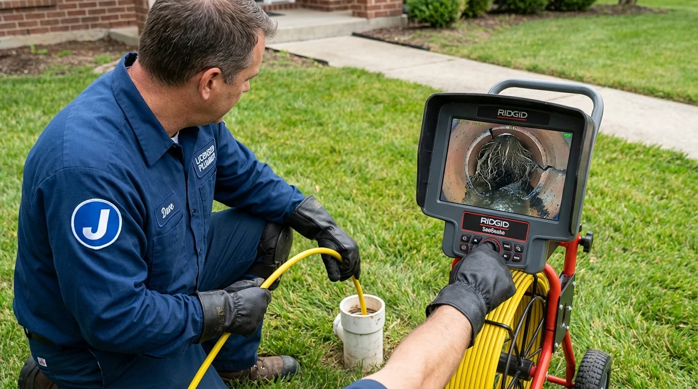 Sewer camera inspection being performed by Johns Plumbing LLC in Greenwood Lake